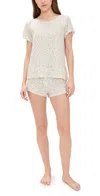 Stripe & Stare T-shirt And Shorts Pj Set Summer Lemon