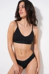 Stripe & Stare T-shirt Bra & Orignal Knicker Set In Black