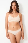 Stripe & Stare T-shirt Bra & Orignal Knicker Set In Sand