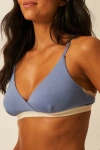 Stripe & Stare The Crossover Bra & Original Knicker Set In Blue