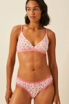 Stripe & Stare The Crossover Bra & Original Knicker Set In Pink