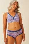Stripe & Stare The Lace Plunge & Original Knicker Set In Multi