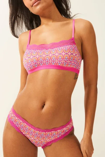 Stripe & Stare The Lace Square & Original Knicker Set In Pink