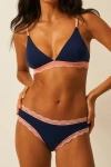 Stripe & Stare The Lace Triangle & Original Knicker Set In Blue