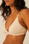 Stripe & Stare The Lace Triangle & Original Knicker Set In Neutral