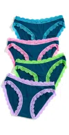 Stripe & Stare The Original Knicker 4 Pack In Midnight Neon