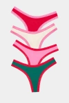 Stripe & Stare Thong Four Pack In Multi