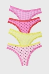 Stripe & Stare Thong Four Pack In Multi