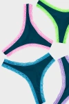 Stripe & Stare Thong Four Pack In Midnight Neon