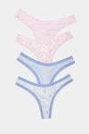 Stripe & Stare Thong Four Pack In Pink