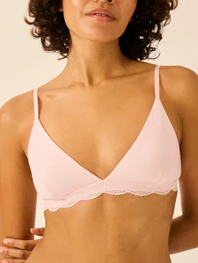 Stripe & Stare Triangle Lace Bra In Pink-a-boo