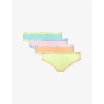 Stripe & Stare Womens  The Original Pack Of Four Stretch-modal Briefs In Multi
