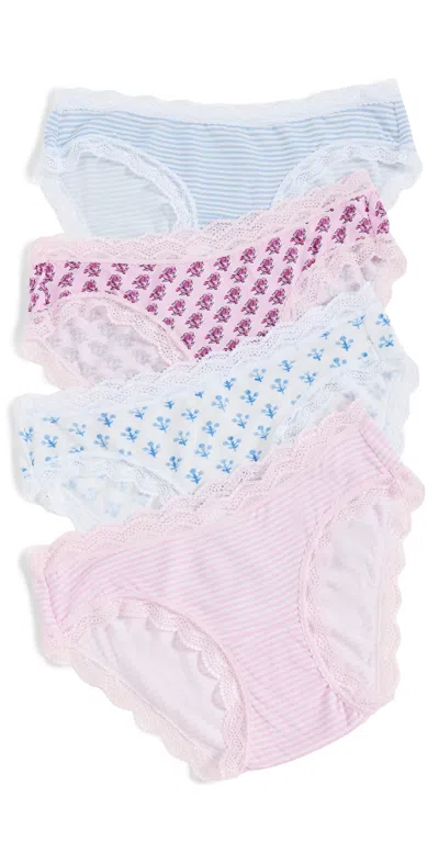 Stripe & Stare X Marea Original Knicker Four Pack Marea Flower Sprig In Multi
