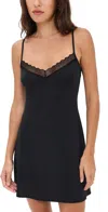 Stripe & Stare Zig Zag Lace Slip Dress Black In Black
