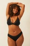 Stripe & Stare Zig Zag Lace Triangle Bralette & Original Knicker Set In Black