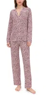 Stripe & Stare Long Pajama Set Liquorice Leopard In Liquorice Leopard