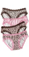 Stripe & Stare Original Knicker Four Pack Panties Liquorice Leopard In Liquorice Leopard