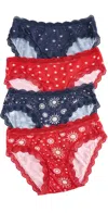 Stripe & Stare Original Knicker Four Pack Red