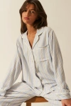 Stripe & Stare Ecovero Long Sleeve Top In Barneby Gates Blue
