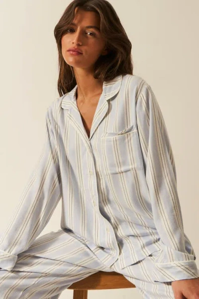 Stripe & Stare Ecovero Long Sleeve Top In Barneby Gates Blue