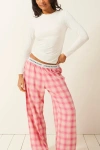 Stripe & Stare Ecovero Pyjama Bottoms In Pink Check