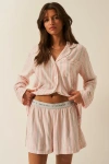 Stripe & Stare Ecovero Pyjama Shorts In Barneby Gates Pink