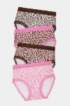 Stripe & Stare High Rise Knicker Four Pack In Liquorice Leopard