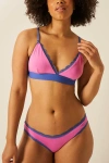 Stripe & Stare Lace Bralette & Original Knicker Set In Fiji Flower & Amparo