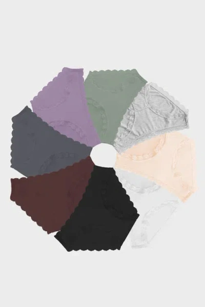 Stripe & Stare Original Knicker Eight Pack In Neutral Basics