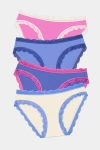 Stripe & Stare Original Knicker Four Pack In Fiji Flower/amparo Blue