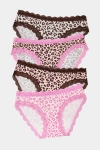 Stripe & Stare Original Knicker Four Pack Panties Liquorice Leopard In Liquorice Leopard