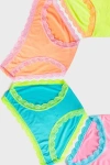 Stripe & Stare Original Knicker Four Pack In Neon Candy