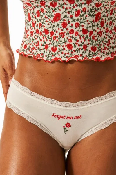 Stripe & Stare Classic Knicker Four Pack In Forget Me Not Ivory