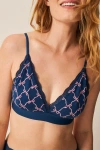 Stripe & Stare T-shirt Bra & Knicker Set In Midnight Bow