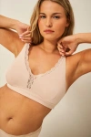 Stripe & Stare The Lace Plunge & Original Knicker Set In Neutral