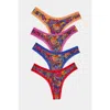 Stripe & Stare Thong Four Pack In Full Bloom