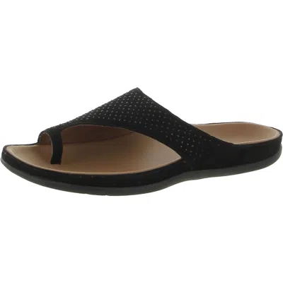 Strive Belize Womens Embellished Leather Slide Sandals In Black