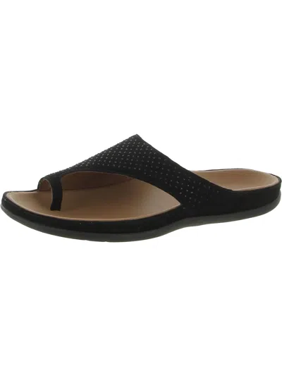 Strive Belize Womens Embellished Leather Slide Sandals In Black