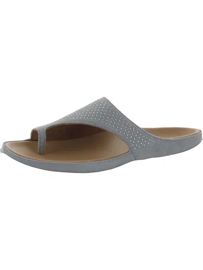 Strive Belize Womens Embellished Leather Slide Sandals In Grey