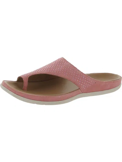 Strive Belize Womens Embellished Leather Slide Sandals In Pink
