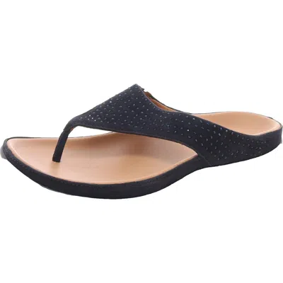 Strive Ibiza Womens Embellished Faux Suede Thong Sandals In Blue
