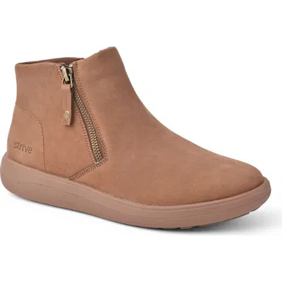 Strive Mayfair Leather Bootie In Tan