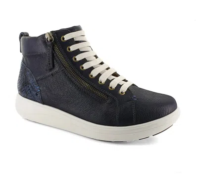 Strive Women's Kensington Sneakers - Wide In Denim Snake In Black