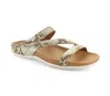 Strive Women's Trio Sandals In Met Snake In Beige