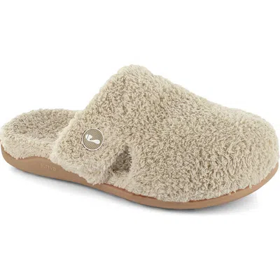 Strive Zara Faux Fur Slipper In Beige