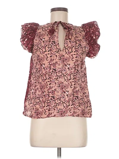 Pre-owned St.roche Short Sleeve Blouse In Pink