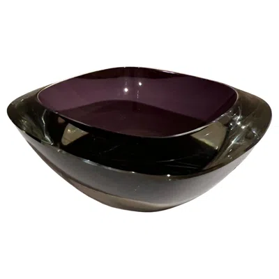Pre-owned Strombergshyttan 1960s  Sweden Art Glass Purple Bowl