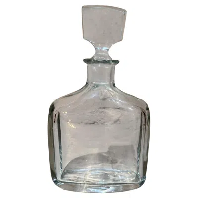 Pre-owned Strombergshyttan Mid-century  (attributed, Unsigned) Crystal Flask Decanter In Gray