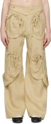 STRONGTHE BEIGE POUCH TROUSERS