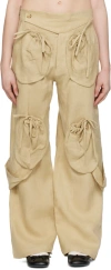Strongthe Beige Pouch Trousers In Beige
